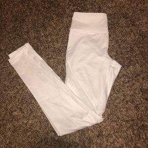 Forever 21 White Mesh Panel Workout Leggings